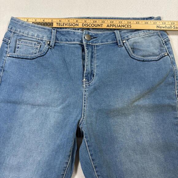 Avenue Denim Capri Jeans Womens 16 Blue Stretch Mid Rise Plus Size - Picture 6 of 10